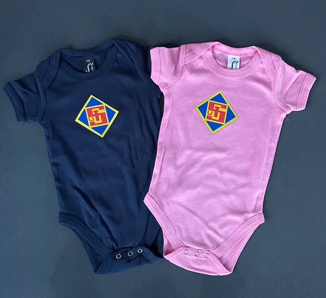 Babybody mit Vereinslogo (blau, 3-6 Monate)