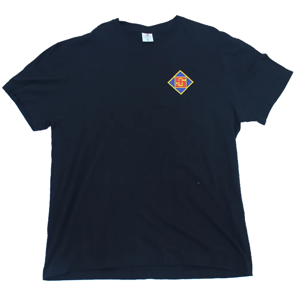 Fanshirt mit farbigem Vereinswappen (S, Unisex, blau)